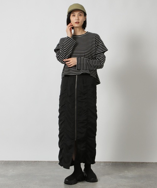 【関税込み】lesugiatelier ブラック カットアウト 長袖トップス lesugiatelierのブラック カットアウト 長袖トップスがセール中