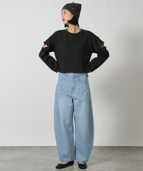 LAKOLE（ラコレ）の「カットアウト長袖プルオーバー / 148087（Tシャツ/カットソー・レディース・ブラック/ホワイト/チャコール/オフホワイト・FREE）」の16枚目の写真