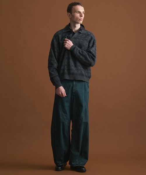PUBLIC TOKYO(パブリックトウキョウ)の「オールドパターンスキッパーニット(ニット/セーター・メンズ・オレンジ/ダークグレー・1/2)」の18枚目の写真