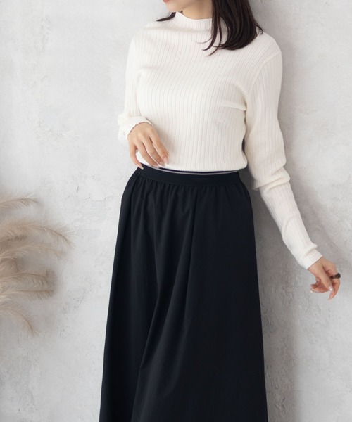 HusHusH（ハッシュアッシュ）の「HusHusH リブ ハイネックニット（ニット/セーター・レディース・プラム/オフホワイト/グレー/ブラック・M/L）」の5枚目の写真