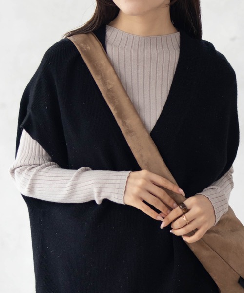 HusHusH（ハッシュアッシュ）の「HusHusH リブ ハイネックニット（ニット/セーター・レディース・プラム/オフホワイト/グレー/ブラック・M/L）」の11枚目の写真