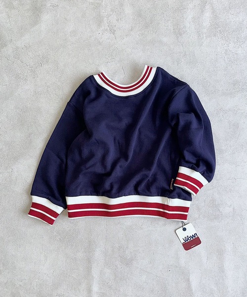 LSP WOW(エルエスピーワオ)の「【LSP WOW!】両面ラインリブトレーナー(スウェット・キッズ・ネイビー/オフホワイト/ライトピンク/ブラック/イエロー/エメラルド・100/90/130/120/110/80)」の4枚目の写真