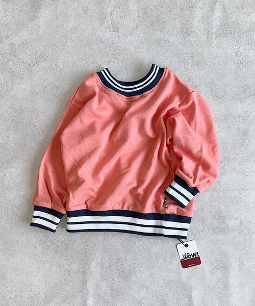 LSP WOW(エルエスピーワオ)の「【LSP WOW!】両面ラインリブトレーナー(スウェット・キッズ・ネイビー/オフホワイト/ライトピンク/ブラック/イエロー/エメラルド・100/90/130/120/110/80)」の6枚目の写真