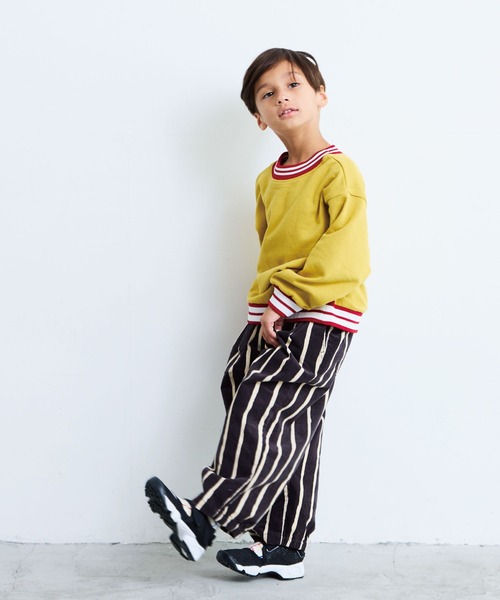 LSP WOW(エルエスピーワオ)の「【LSP WOW!】両面ラインリブトレーナー(スウェット・キッズ・ネイビー/オフホワイト/ライトピンク/ブラック/イエロー/エメラルド・100/90/130/120/110/80)」の19枚目の写真