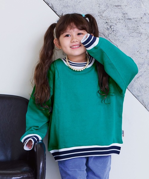 LSP WOW(エルエスピーワオ)の「【LSP WOW!】両面ラインリブトレーナー(スウェット・キッズ・ネイビー/オフホワイト/ライトピンク/ブラック/イエロー/エメラルド・100/90/130/120/110/80)」の22枚目の写真