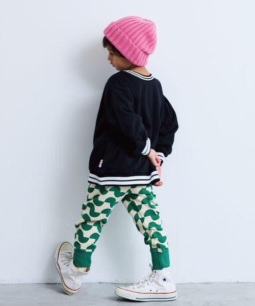 LSP WOW(エルエスピーワオ)の「【LSP WOW!】両面ラインリブトレーナー(スウェット・キッズ・ネイビー/オフホワイト/ライトピンク/ブラック/イエロー/エメラルド・100/90/130/120/110/80)」の11枚目の写真