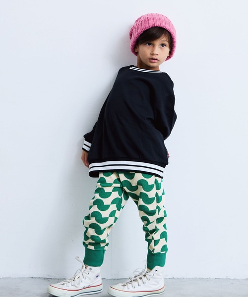 LSP WOW(エルエスピーワオ)の「【LSP WOW!】両面ラインリブトレーナー(スウェット・キッズ・ネイビー/オフホワイト/ライトピンク/ブラック/イエロー/エメラルド・100/90/130/120/110/80)」の12枚目の写真