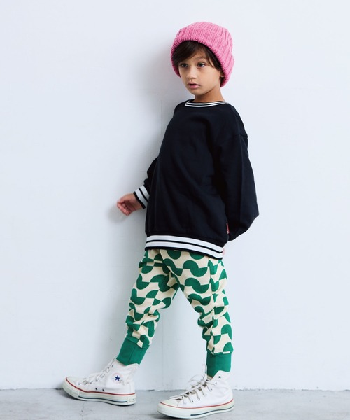 LSP WOW(エルエスピーワオ)の「【LSP WOW!】両面ラインリブトレーナー(スウェット・キッズ・ネイビー/オフホワイト/ライトピンク/ブラック/イエロー/エメラルド・100/90/130/120/110/80)」の13枚目の写真