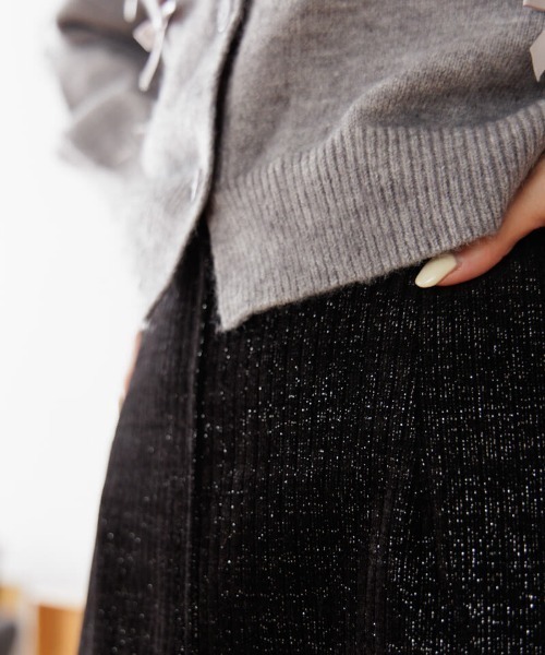 flower(フラワー)の「スパークルニットスカート(スカート・レディース・アイボリー/ブラック・FREE)」の10枚目の写真