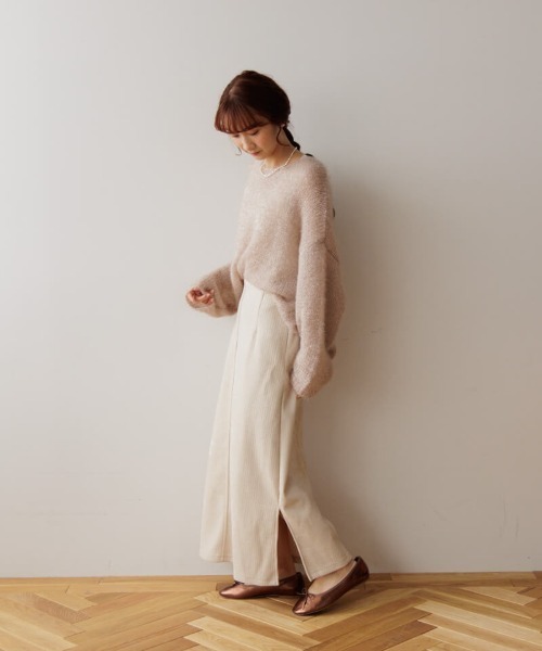 flower(フラワー)の「スパークルニットスカート(スカート・レディース・アイボリー/ブラック・FREE)」の13枚目の写真