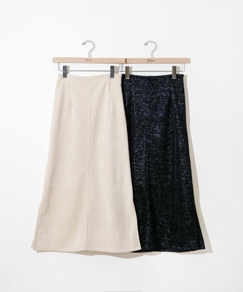 flower(フラワー)の「スパークルニットスカート(スカート・レディース・アイボリー/ブラック・FREE)」の18枚目の写真