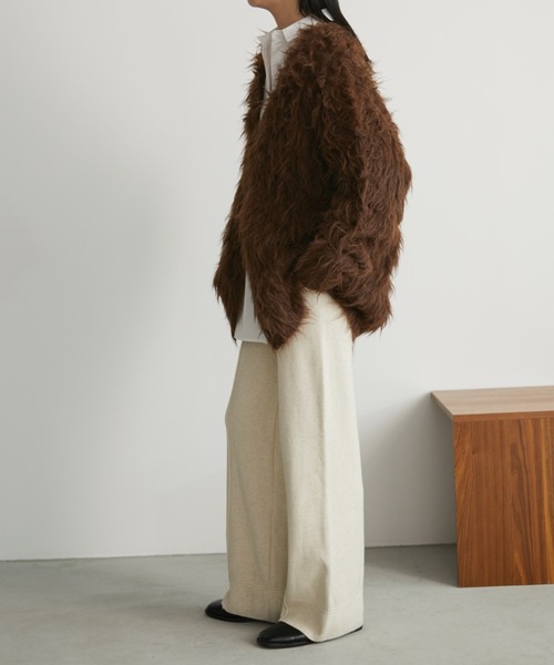 Aunt Marie's（アントマリーズ）の「ピンタックニットスラックスパンツ（スラックス・レディース・ブラック/ブラウン/ベージュ・FREE）」の5枚目の写真