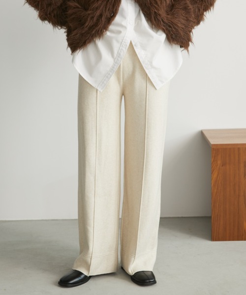 Aunt Marie's（アントマリーズ）の「ピンタックニットスラックスパンツ（スラックス・レディース・ブラック/ブラウン/ベージュ・FREE）」の6枚目の写真