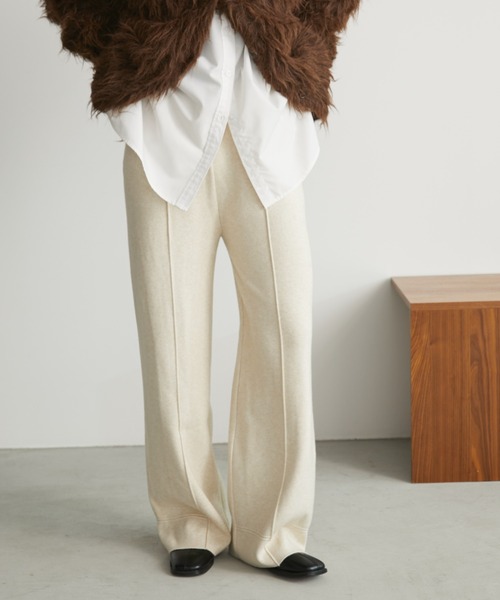 Aunt Marie's（アントマリーズ）の「ピンタックニットスラックスパンツ（スラックス・レディース・ブラック/ブラウン/ベージュ・FREE）」の8枚目の写真