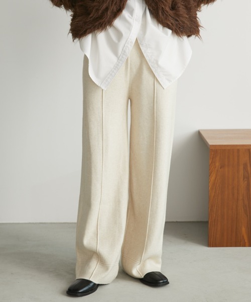 Aunt Marie's（アントマリーズ）の「ピンタックニットスラックスパンツ（スラックス・レディース・ブラック/ブラウン/ベージュ・FREE）」の9枚目の写真