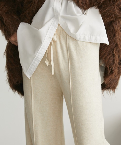 Aunt Marie's（アントマリーズ）の「ピンタックニットスラックスパンツ（スラックス・レディース・ブラック/ブラウン/ベージュ・FREE）」の14枚目の写真