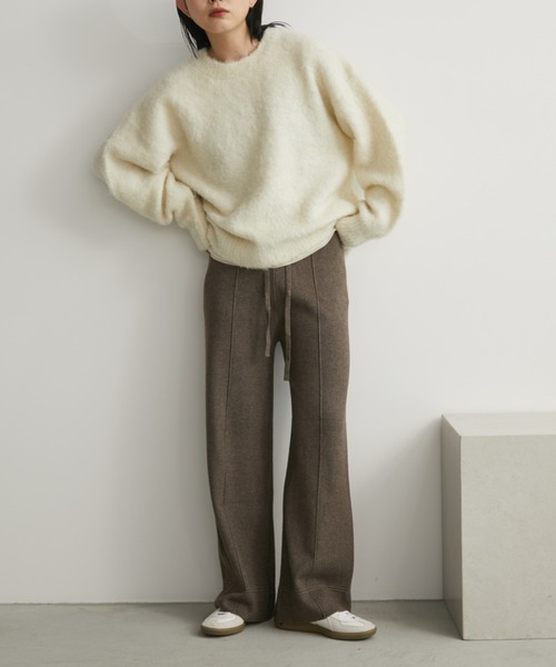 Aunt Marie's（アントマリーズ）の「ピンタックニットスラックスパンツ（スラックス・レディース・ブラック/ブラウン/ベージュ・FREE）」の18枚目の写真