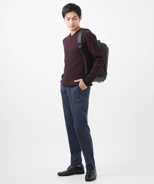 MK MICHEL KLEIN HOMME （エムケーミッシェルクランオム）の「【残りわずか/在庫限り/洗濯機で洗える】Vネックニット/バイヤスへリンボン（ニット/セーター・メンズ・ライトグレー/ボルドー/ブラック/ブルー/マスタード・48/51/46）」の22枚目の写真