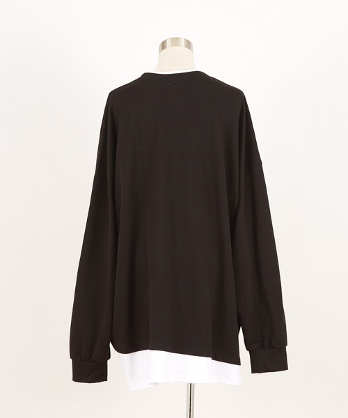 a.p.o.v. -ankoROCK's select- フェイクレイヤーオーバーサイズロングTシャツ / カットソー 長袖 ロンT メンズ レディース ユニセックス ビッグシルエット（Tシャツ/カットソー）｜ankoROCK（アンコロック）