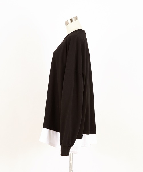 a.p.o.v. -ankoROCK's select- フェイクレイヤーオーバーサイズロングTシャツ / カットソー 長袖 ロンT メンズ レディース ユニセックス ビッグシルエット（Tシャツ/カットソー）｜ankoROCK（アンコロック）