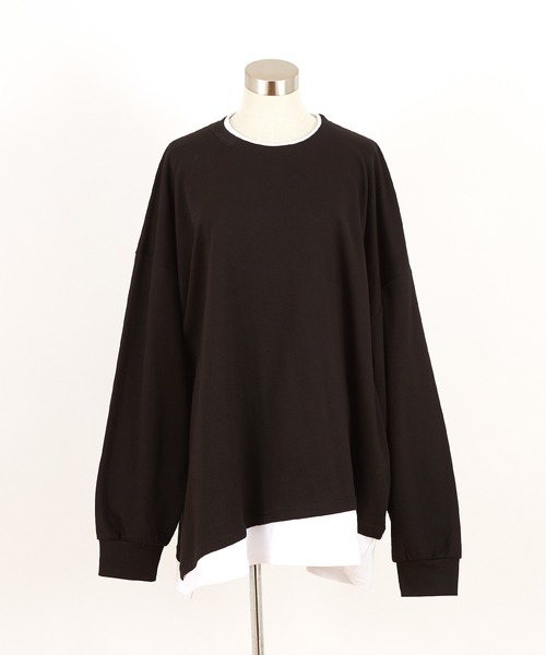 a.p.o.v. -ankoROCK's select- フェイクレイヤーオーバーサイズロングTシャツ / カットソー 長袖 ロンT メンズ レディース ユニセックス ビッグシルエット（Tシャツ/カットソー）｜ankoROCK（アンコロック）
