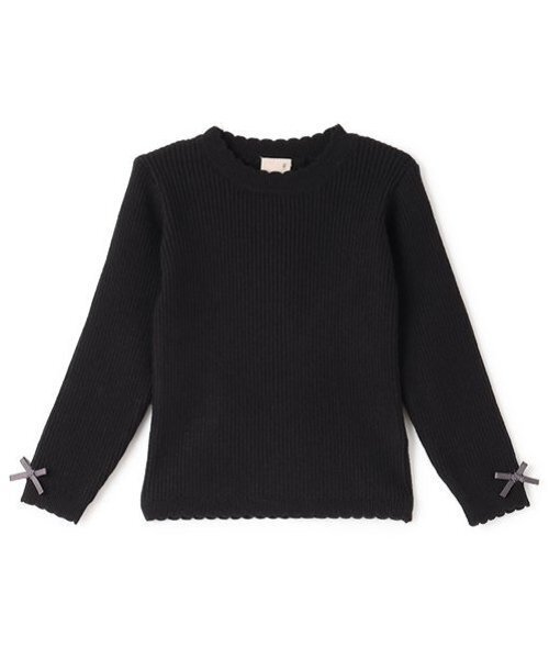 petit main（プティマイン）の「【リンク】フワもちっとリブニット(キッズ)（ニット/セーター・キッズ・ライトピンク/ライトブルー/ブラック/マルチ/オフホワイト・100cm/110cm/120cm/130cm/80ｃｍ/90cm）」の3枚目の写真