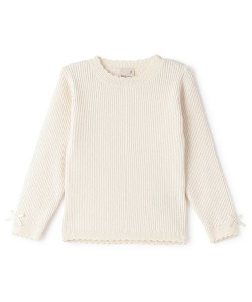 petit main（プティマイン）の「【リンク】フワもちっとリブニット(キッズ)（ニット/セーター・キッズ・ライトピンク/ライトブルー/ブラック/マルチ/オフホワイト・100cm/110cm/120cm/130cm/80ｃｍ/90cm）」の13枚目の写真