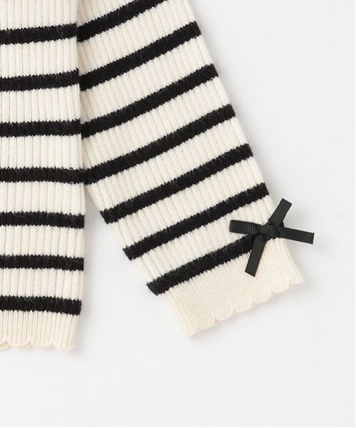 petit main（プティマイン）の「【リンク】フワもちっとリブニット(キッズ)（ニット/セーター・キッズ・ライトピンク/ライトブルー/ブラック/マルチ/オフホワイト・100cm/110cm/120cm/130cm/80ｃｍ/90cm）」の10枚目の写真