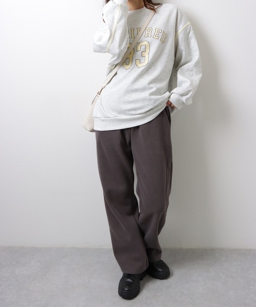 DAYRA（デイラ）の「裏起毛あり/なし 選べる2タイプ ソリッドカラー ストレート セミワイド イージー パンツ（スウェットパンツ・レディース・グリーン/ブラウン/ブラック/ブルーグレー/ブルー系その他2/ライトグレー系1/ベージュ系1/ブラック系2/ブラック系1/ライトグレー系2/ベージュ系2/ダークグレー/グレー系その他2・FREE/S/M/L）」の17枚目の写真