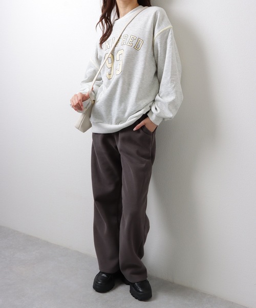 DAYRA（デイラ）の「裏起毛あり/なし 選べる2タイプ ソリッドカラー ストレート セミワイド イージー パンツ（スウェットパンツ・レディース・グリーン/ブラウン/ブラック/ブルーグレー/ブルー系その他2/ライトグレー系1/ベージュ系1/ブラック系2/ブラック系1/ライトグレー系2/ベージュ系2/ダークグレー/グレー系その他2・FREE/S/M/L）」の20枚目の写真