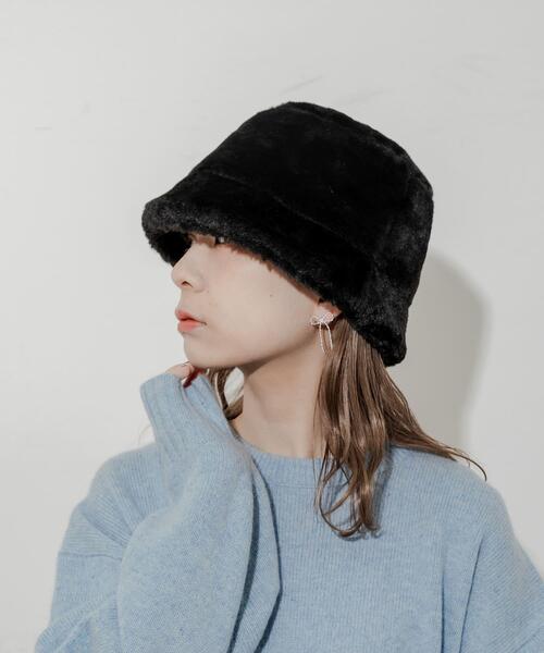 SMELLY(スメリー)の「ファーバケットハット(ハット・レディース・ライトブルー/アイボリー/ブラック・-)」の19枚目の写真