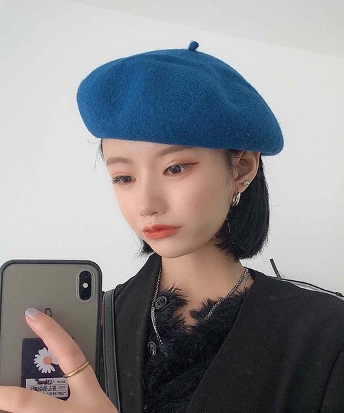 TONE SELECT GOODS（トーンセレクトグッズ）の「pur chouchou/シンプル ベレー帽 P4378（ハンチング/ベレー帽・レディース・グリーン/ブラウン/ライトグリーン/ベージュ/イエロー/ネイビー/ブルー/グレー/アイボリー/ブラック・FREE）」の8枚目の写真