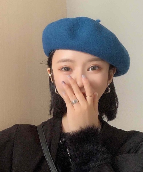 TONE SELECT GOODS（トーンセレクトグッズ）の「pur chouchou/シンプル ベレー帽 P4378（ハンチング/ベレー帽・レディース・グリーン/ブラウン/ライトグリーン/ベージュ/イエロー/ネイビー/ブルー/グレー/アイボリー/ブラック・FREE）」の11枚目の写真