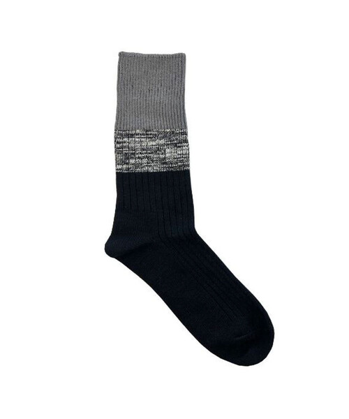 COMME CA ISM（コムサイズム）の「メランジ ラインリブ ソックス（ソックス/靴下・メンズ・グレー/ブラック・27cm）」の2枚目の写真