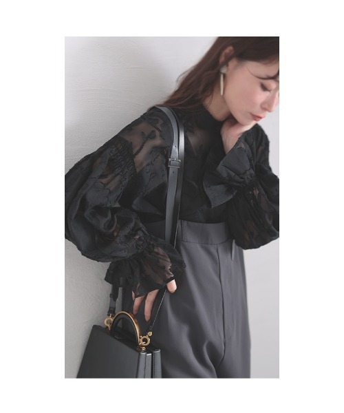 Sawa a la mode（サワアラモード）の「ジャガードフラワーブラウス（シャツ/ブラウス・レディース・アイボリー/ブラック・FREE）」の14枚目の写真