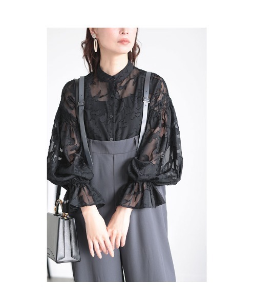 Sawa a la mode（サワアラモード）の「ジャガードフラワーブラウス（シャツ/ブラウス・レディース・アイボリー/ブラック・FREE）」の16枚目の写真