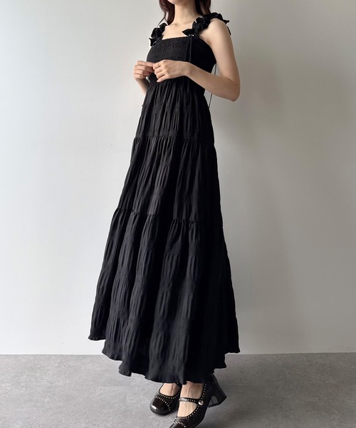 ギャザーショルダーエアリーワンピース【一部ペチスカートセット】