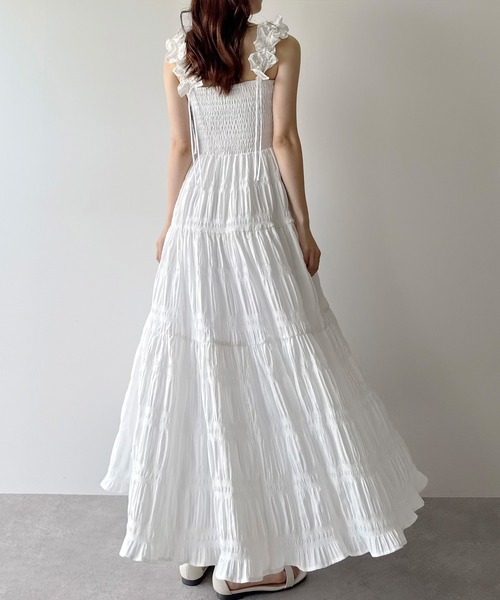 ギャザーショルダーエアリーワンピース【一部ペチスカートセット】