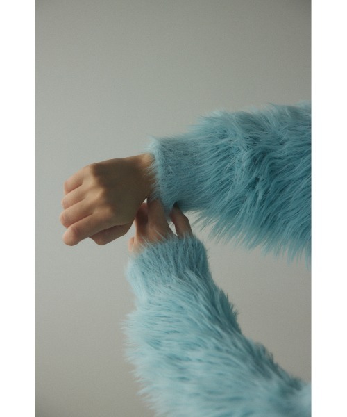 BLACK BY MOUSSY（ブラックバイマウジー）の「shaggy knit tops(シャギーニットトップス)（ニット/セーター・レディース・ライトカーキ/ライトブルー/オフホワイト・FREE）」の11枚目の写真