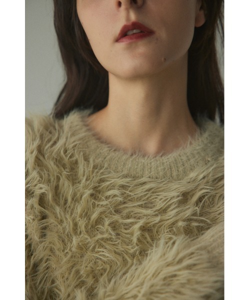 BLACK BY MOUSSY（ブラックバイマウジー）の「shaggy knit tops(シャギーニットトップス)（ニット/セーター・レディース・ライトカーキ/ライトブルー/オフホワイト・FREE）」の16枚目の写真