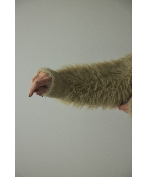 BLACK BY MOUSSY（ブラックバイマウジー）の「shaggy knit tops(シャギーニットトップス)（ニット/セーター・レディース・ライトカーキ/ライトブルー/オフホワイト・FREE）」の17枚目の写真