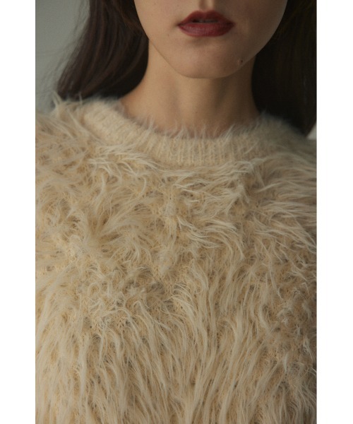 BLACK BY MOUSSY（ブラックバイマウジー）の「shaggy knit tops(シャギーニットトップス)（ニット/セーター・レディース・ライトカーキ/ライトブルー/オフホワイト・FREE）」の22枚目の写真