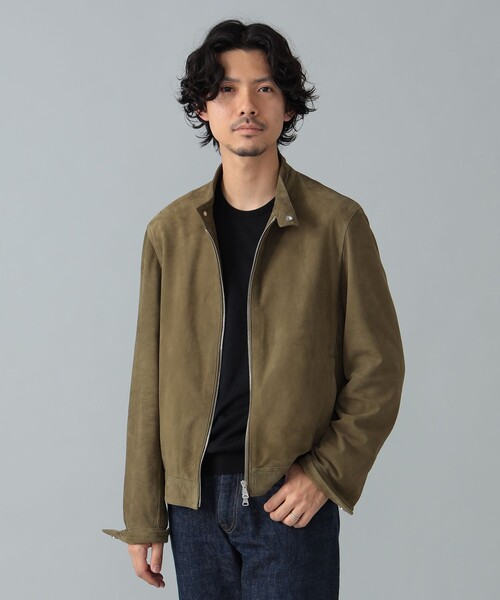 セール】【別注】EMMETI / JURI BEAMS3 スエード シングル ライダース