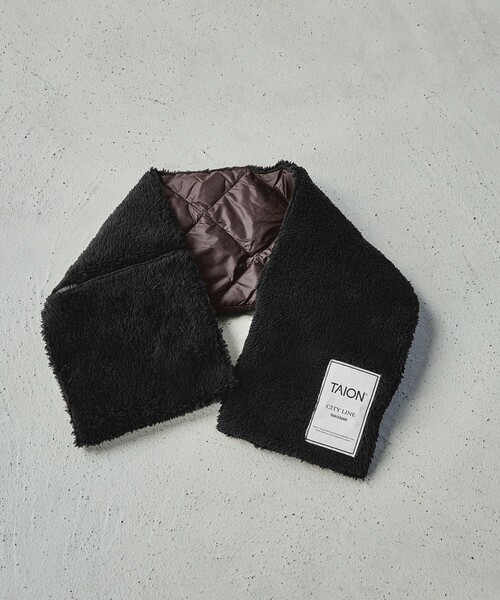 green label relaxing（グリーンレーベルリラクシング）の「＜TAION＞ダウン スカーフ（マフラー・メンズ・ダークブラウン/グレー/ブラック/オリーブ・FREE）」の5枚目の写真