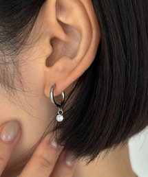 Diliraba（ディリラバ）の「【Diliraba】ステンレスフープ 揺れるストーンピアスセット（ピアス（両耳用））」