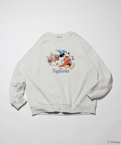 FREAK’S STOREミッキーマウスフロッキープリントクルーネックスウェット FREAK'S STOREミッキーマウスフロッキープリントクルーネック