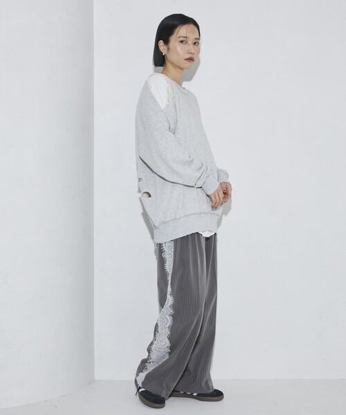 Firsthand（ファーストハンド）の「Firsthand/ファーストハンド ダメージスリットスウェットクルー（スウェット・レディース・グレー/チャコールグレー・FREE）」の17枚目の写真