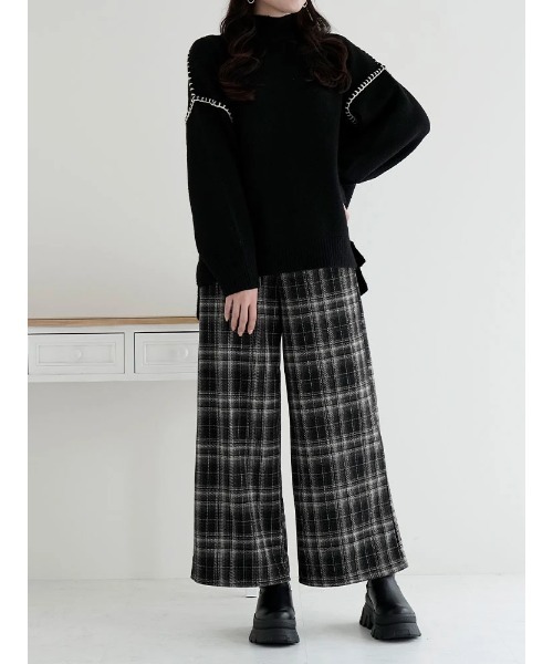LUDIC PARK（ルディックパーク）の「起毛チェックワイドパンツ（その他パンツ・レディース・ブラック/その他/グレー・M）」の8枚目の写真