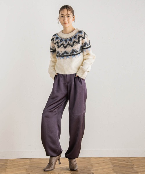 Droite lautreamont（ドロワットロートレアモン）の「【カタログ掲載】ノルディック柄プルオーバー≪手洗い可能≫（ニット/セーター・レディース・ライトグレー/オフホワイト・M）」の10枚目の写真