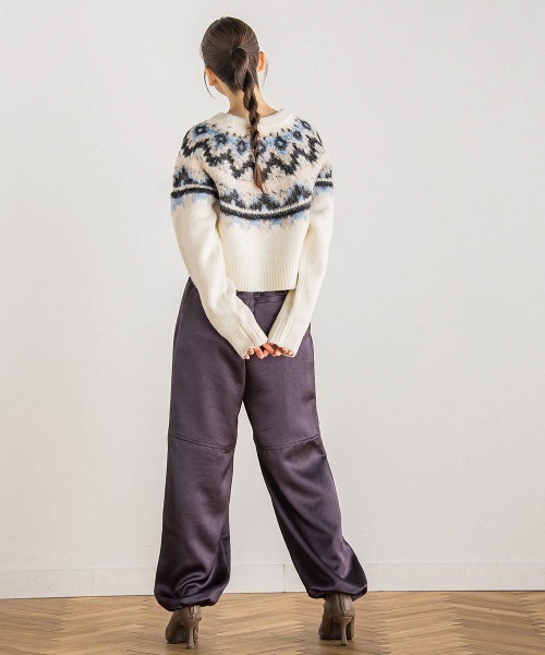 Droite lautreamont（ドロワットロートレアモン）の「【カタログ掲載】ノルディック柄プルオーバー≪手洗い可能≫（ニット/セーター・レディース・ライトグレー/オフホワイト・M）」の11枚目の写真